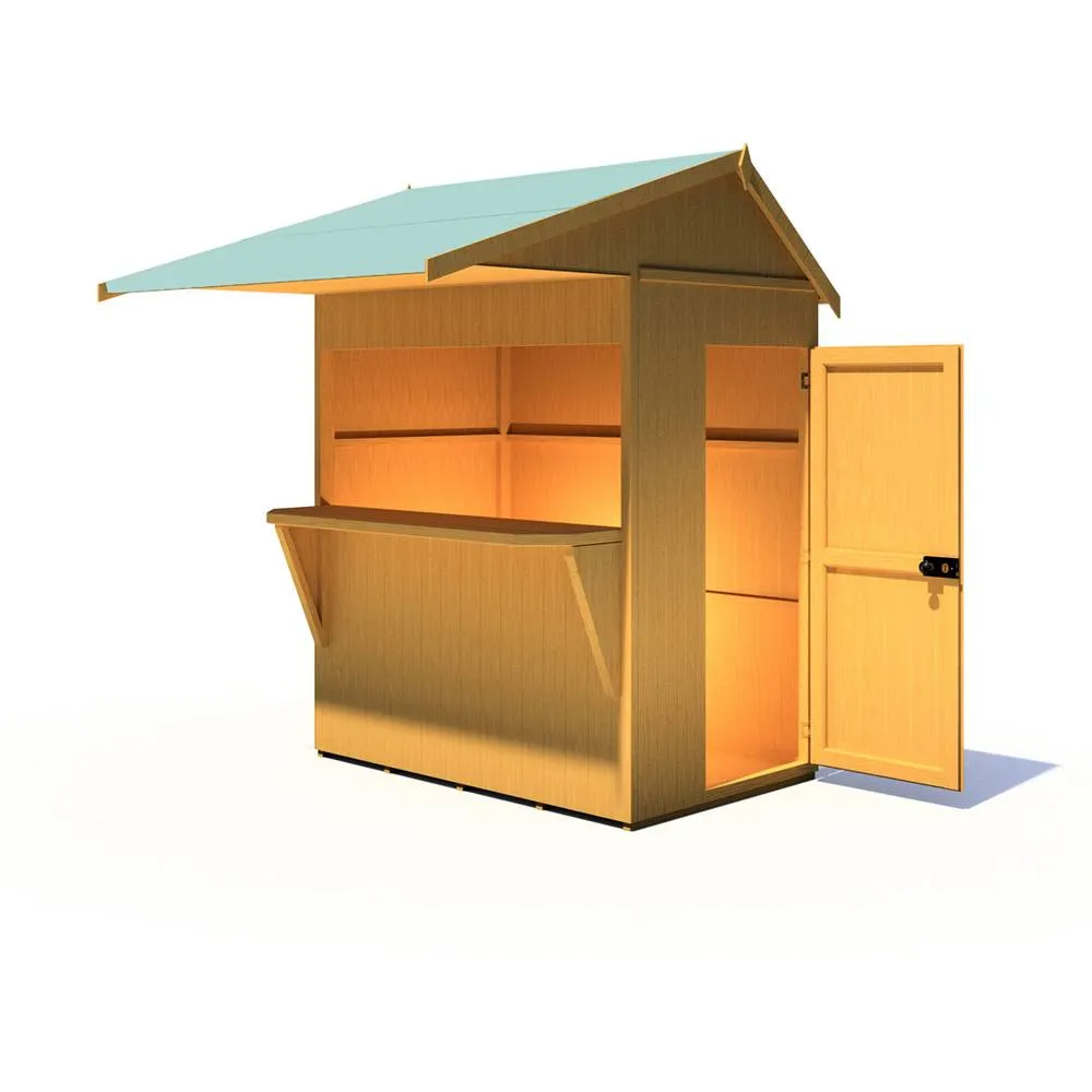 Shires Shire 6 x 4 Single Door Garden Bar & Store in Light Brown 3