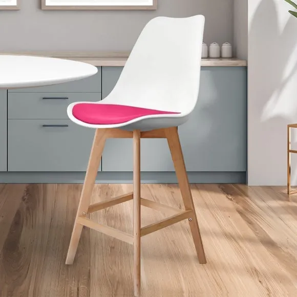 Fusion Living Soho White Plastic Bar Stool