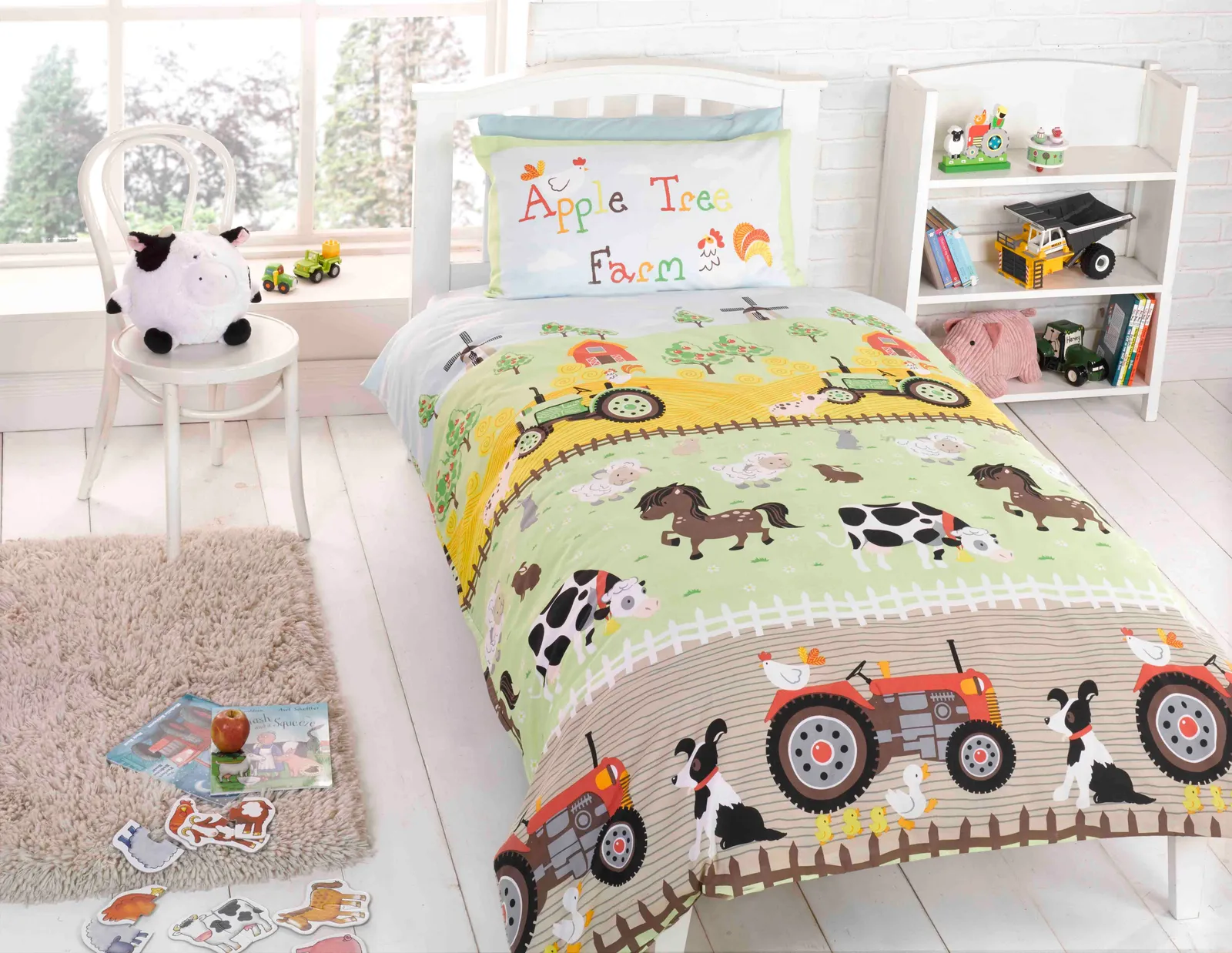 Rapport Home Apple Tree Farm Duvet Cover Set with Pillowcase in Light Blue