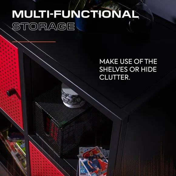 X Rocker MESH TEK Square Shelf Cabinet with 4 Cube Storage 3