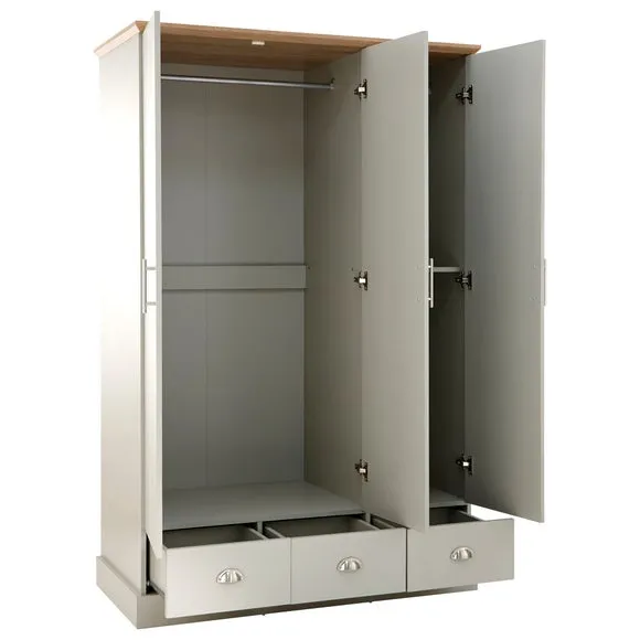 Kendal Triple Wardrobe, Grey 5