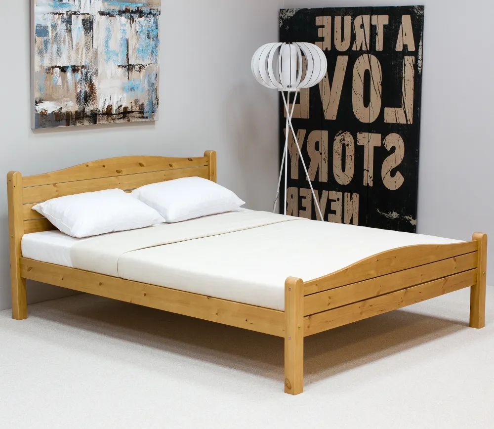 Wooden Bed Frame Only 4ft6 Double Elwood Antique Pine