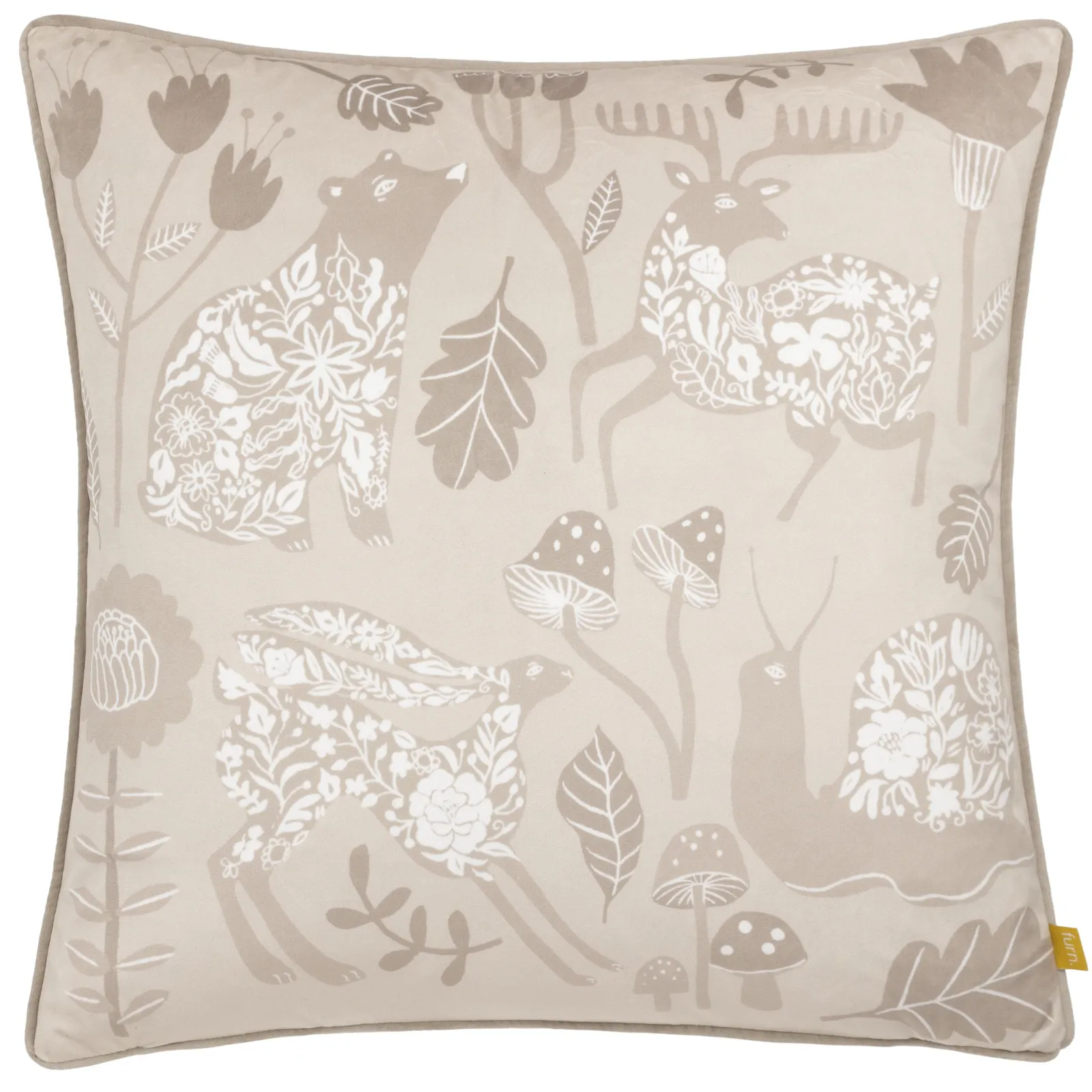 Furn Nook Animal Printed Cushion in Beige