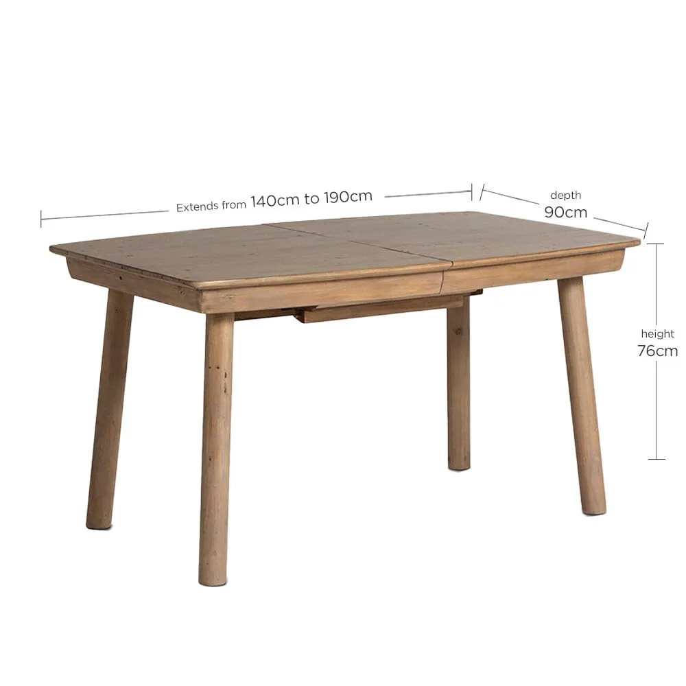 Lathan Extending Dining Table 140/190X76X90Cm, Wood | Barker & Stonehouse 5