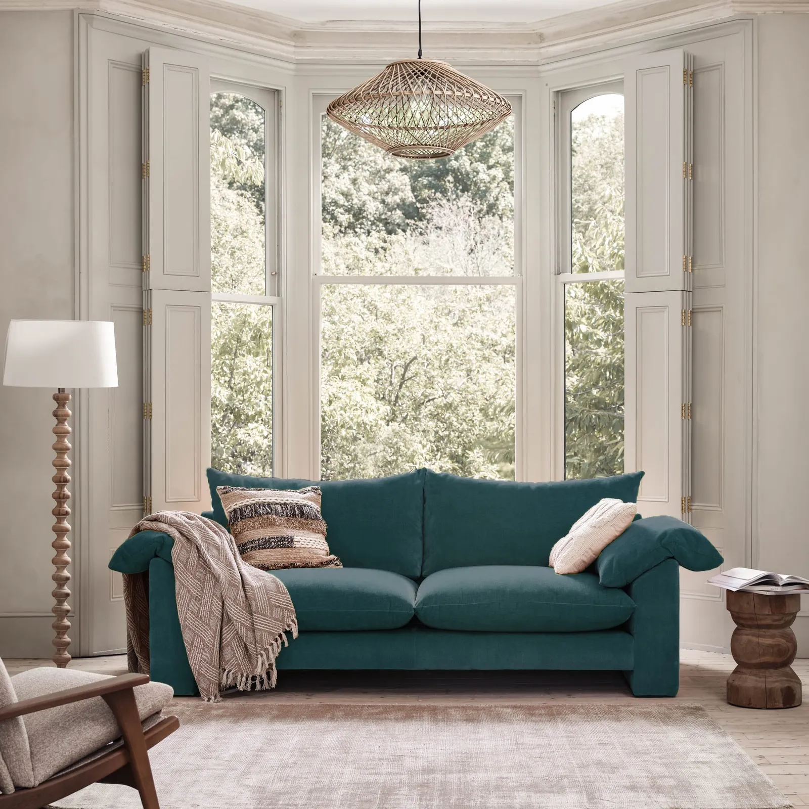 Hoxton Large Sofa, Teal Fabric | Barker & Stonehouse 3