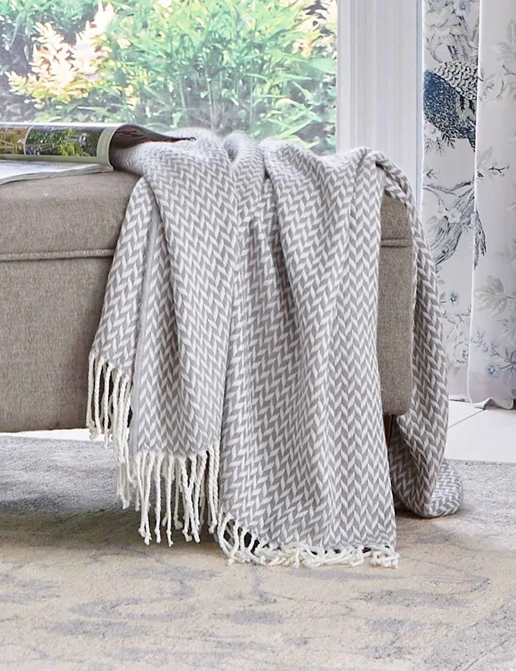 Laura Ashley Arya Throw Grey Mix