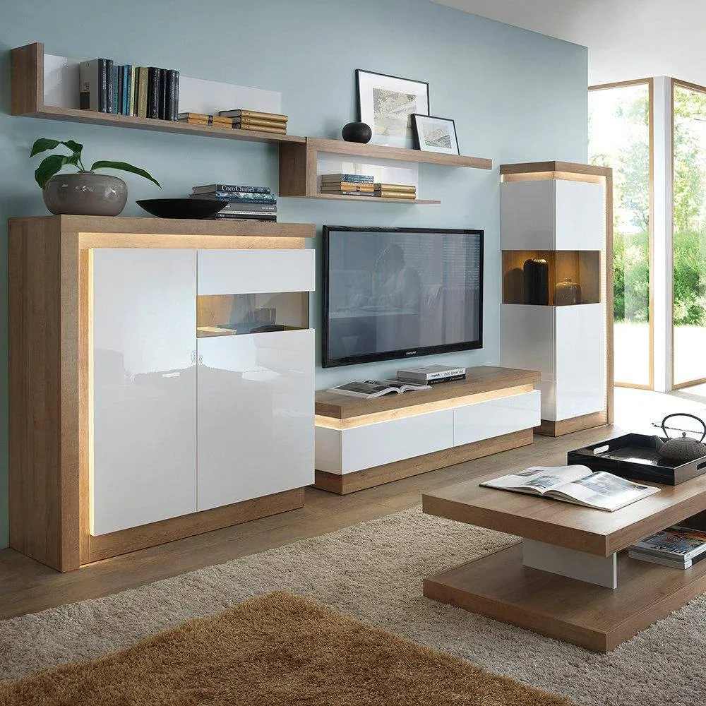 Furniture To Go Lyon 2 Drawer TV Cabinet in White 4