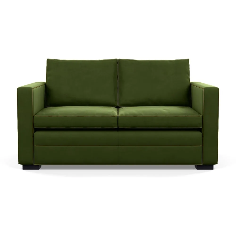 Heal's Palermo 2 Seater Sofa Nobilis Velvet Leaf Black Feet 1
