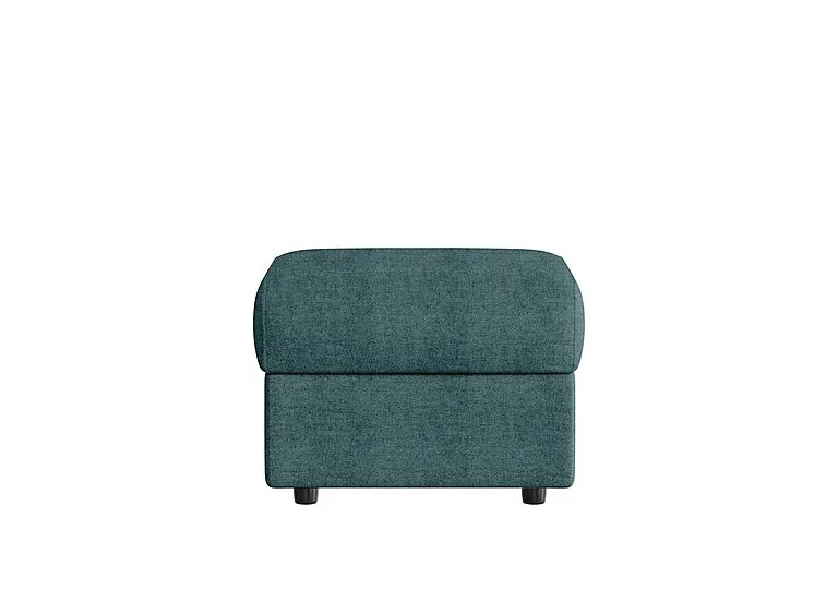 Davide Fabric Storage Footstool - Baobab Blue