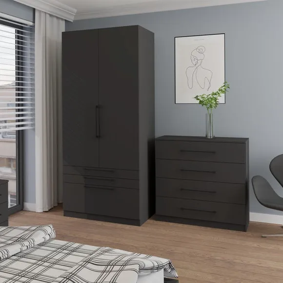 Foster Double 3 Drawer Wardrobe 2