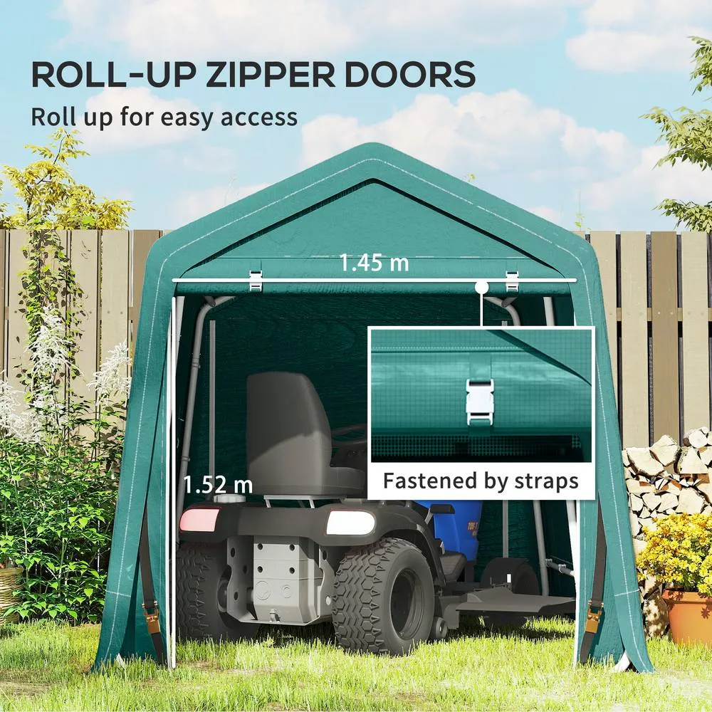 OUTSUNNY Outdoor Garden Storage Shed Waterproof Bike Tent w/ Zipper Doors in Green 6