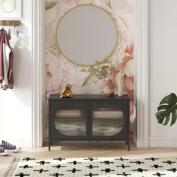 Luna Fluted Low Sideboard, Glass 1