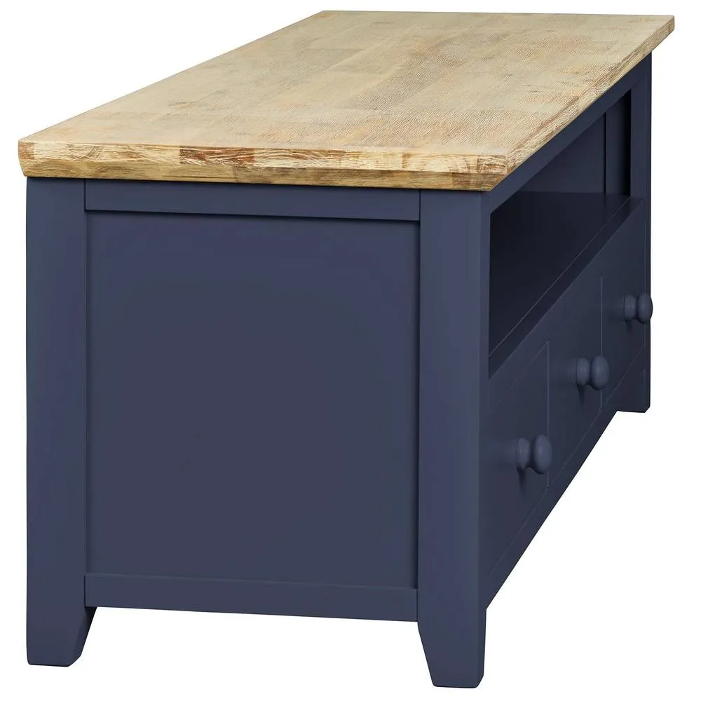 Statement Furniture Florence Large TV Stand with 3 Drawers & Shelf in Navy 4