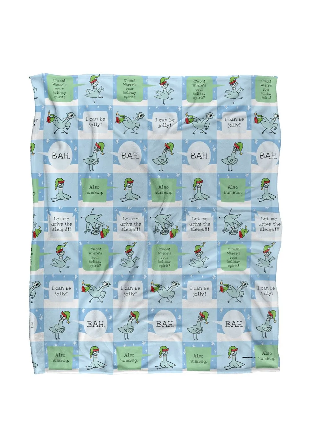 Hidden Pigeon Dont Let The Pigeon Drive The Sleigh Pattern Silky Touch Super Soft Throw Blanket 152 X 127 cm in White