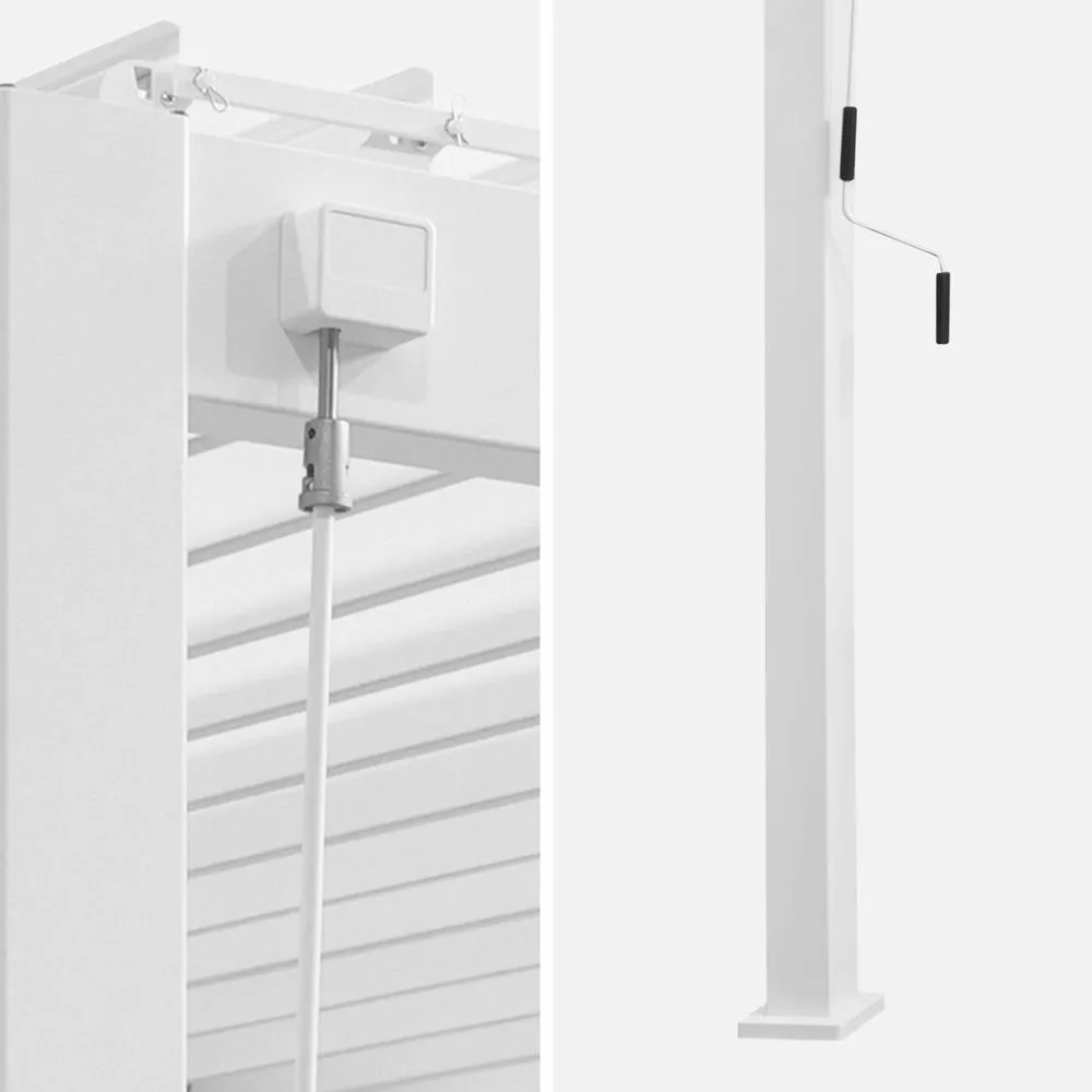 sweeek Lean to pergola with louvered roof aluminium 4 x 3m in White 6