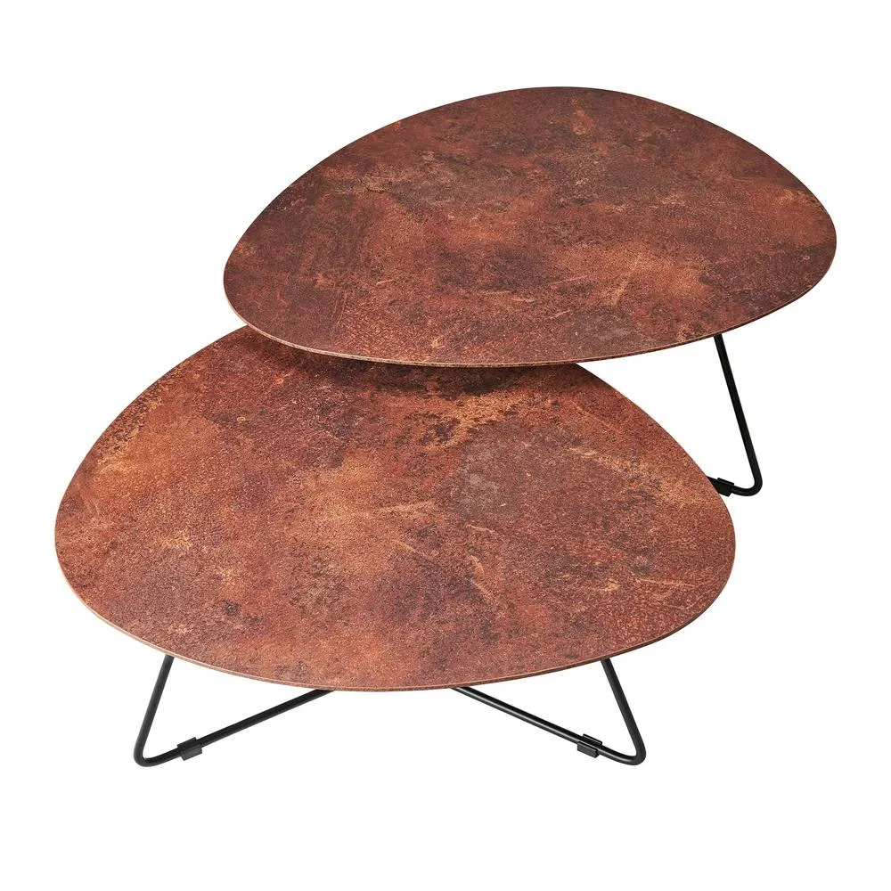 Statement Furniture Bergen Coffee Table Set in Bronze 5
