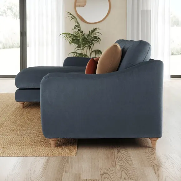 Hattie Matte Plush Velvet Corner Chaise Sofa 2