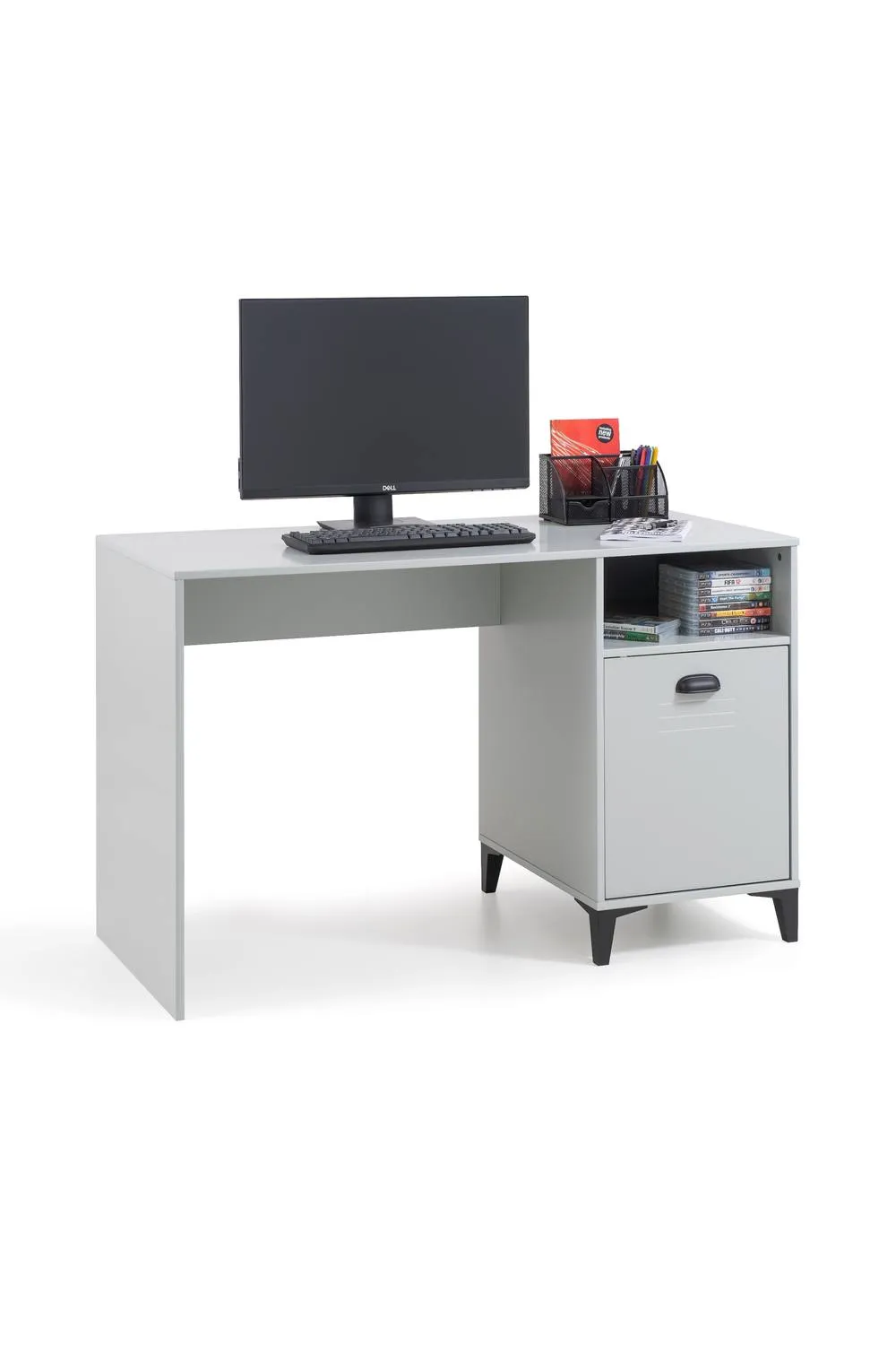 Julian Bowen Lakers Locker Style Desk with Shelf & Cupboard in Grey 4
