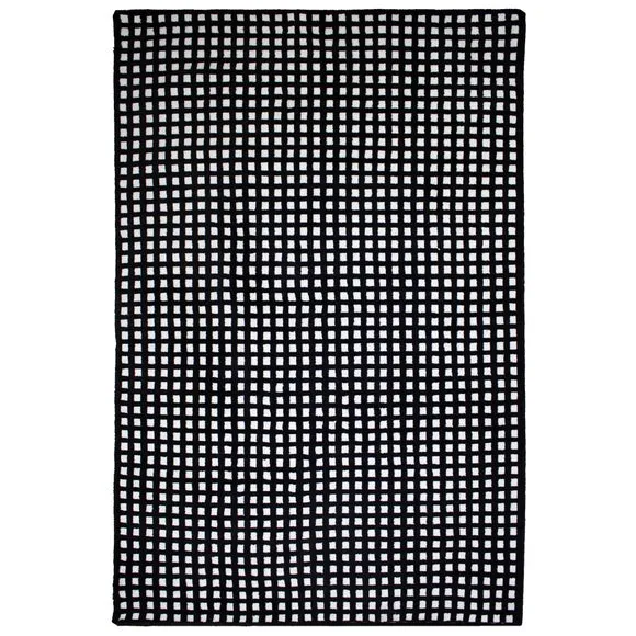 Textured Grid Checked Rug 5
