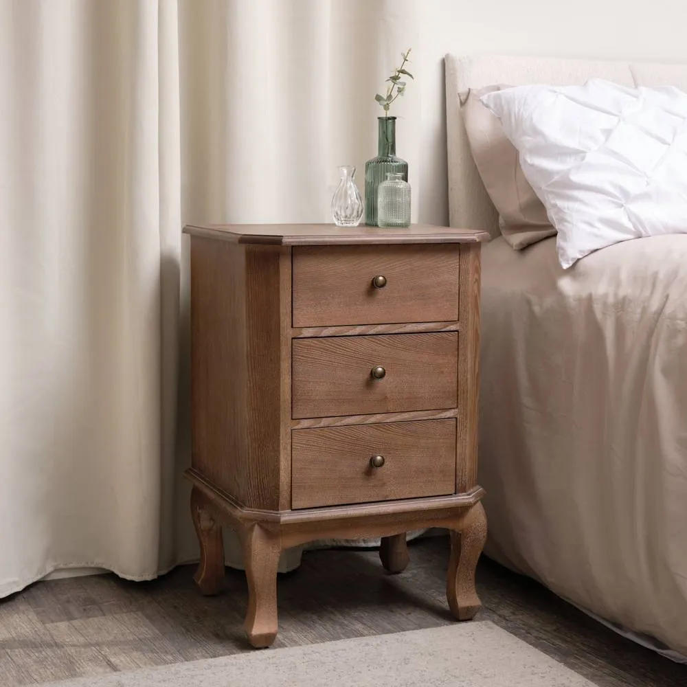 Melody Maison Chest of 4 Drawers & Pair of Bedside Tables - Ashwell Range in Brown 4