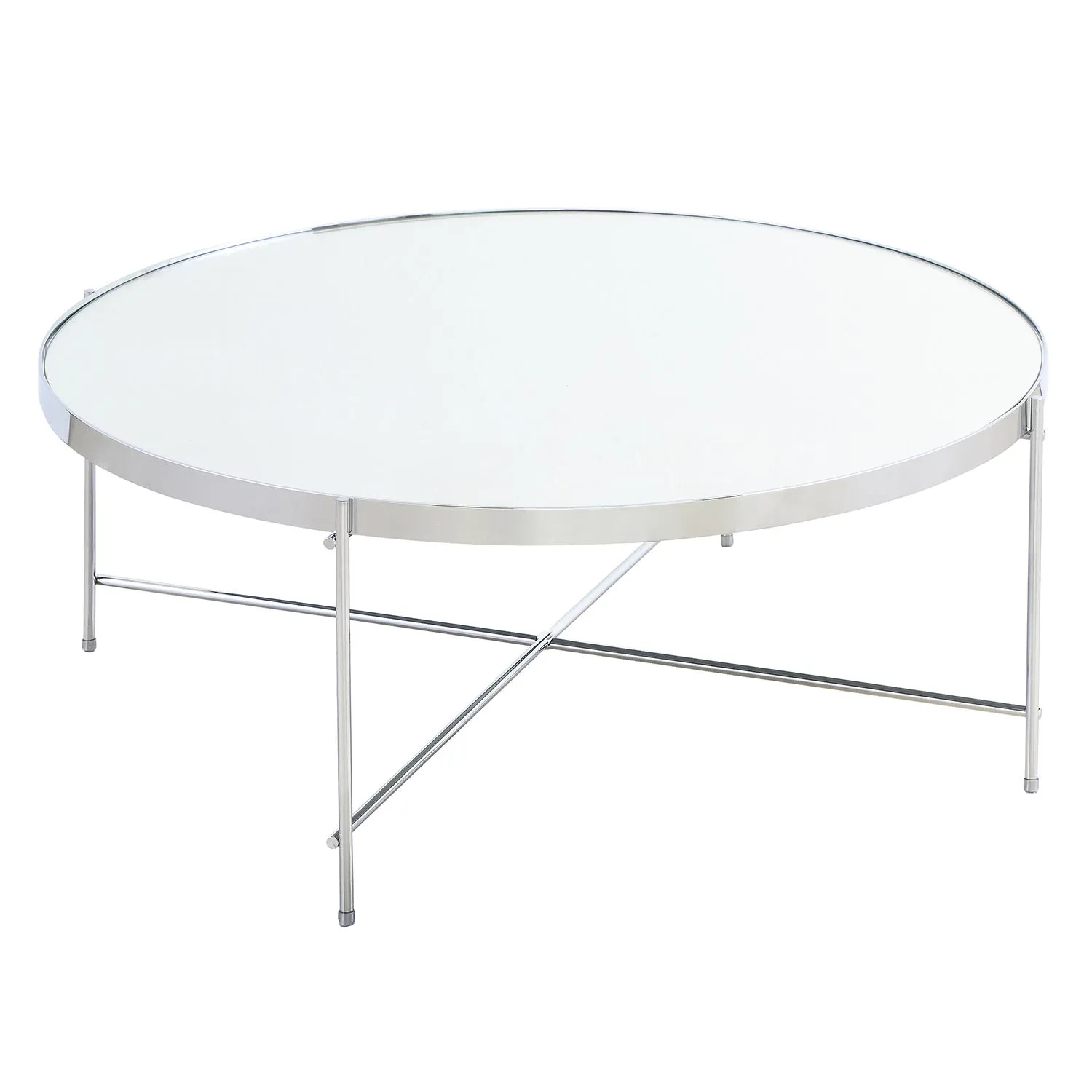 Oakland Circular Chrome Coffee Table Silver
