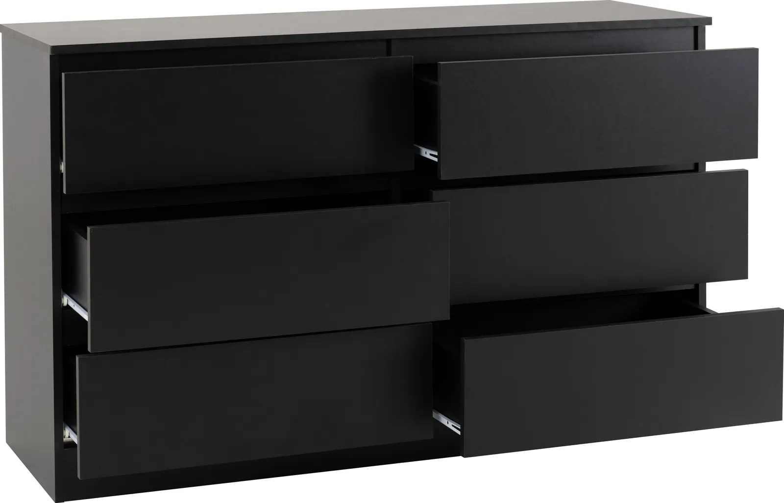 Seconique Malvern 6 Drawer Chest in Black 4