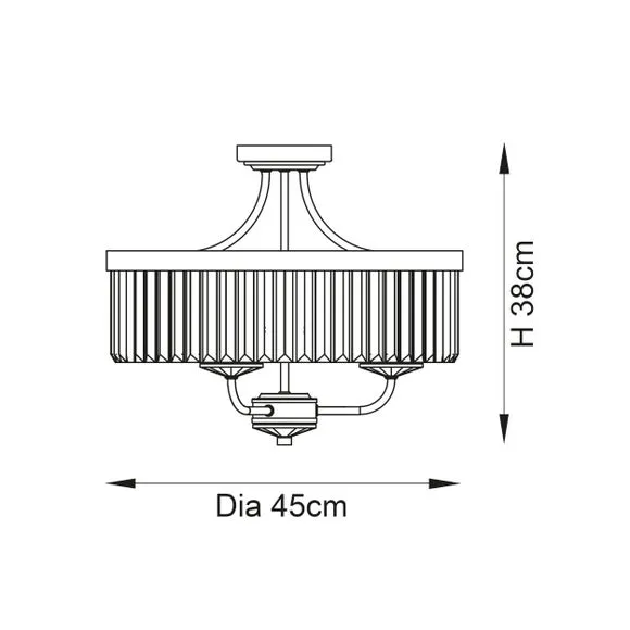 Vogue Balmoral 3 Light Semi Flush Chandelier 6