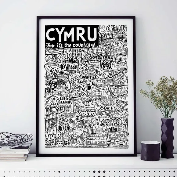 Sketchbook Design Cymru Landmarks Framed Print