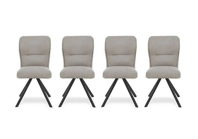 Terra Set of 4 Fabric Swivel Dining Chairs - Taupe