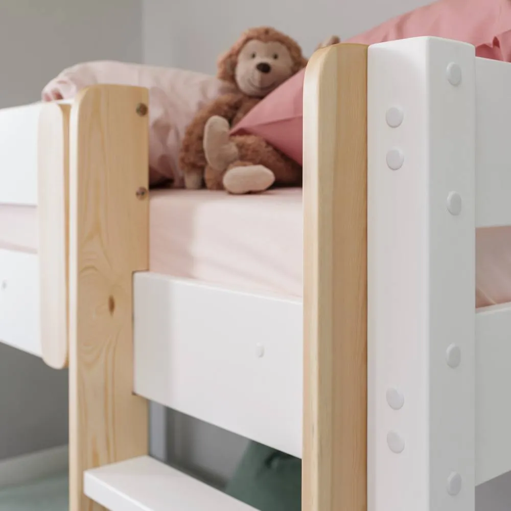 Nöa and Nani Una Midsleeper Cabin Bed with Moro Desk in White 3