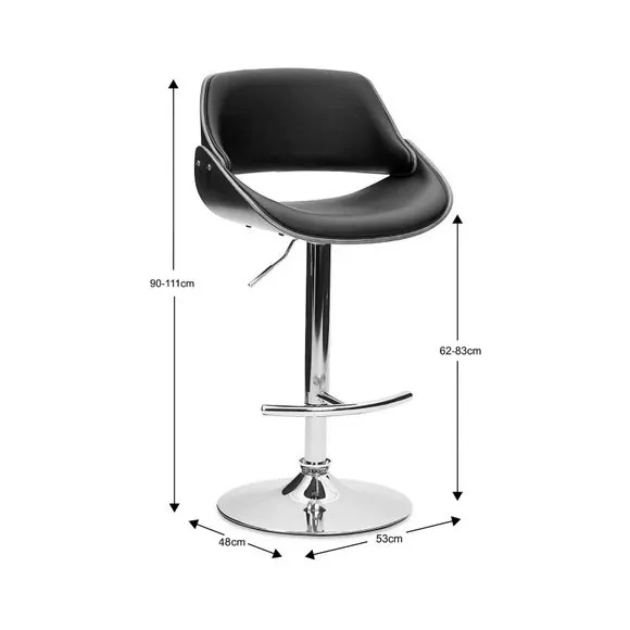 Trento Adjustable Height Bar Stool, Faux Leather 2