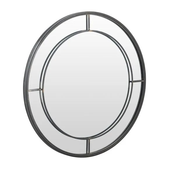 Antique Bronze Metal Round Wall Mirror 3