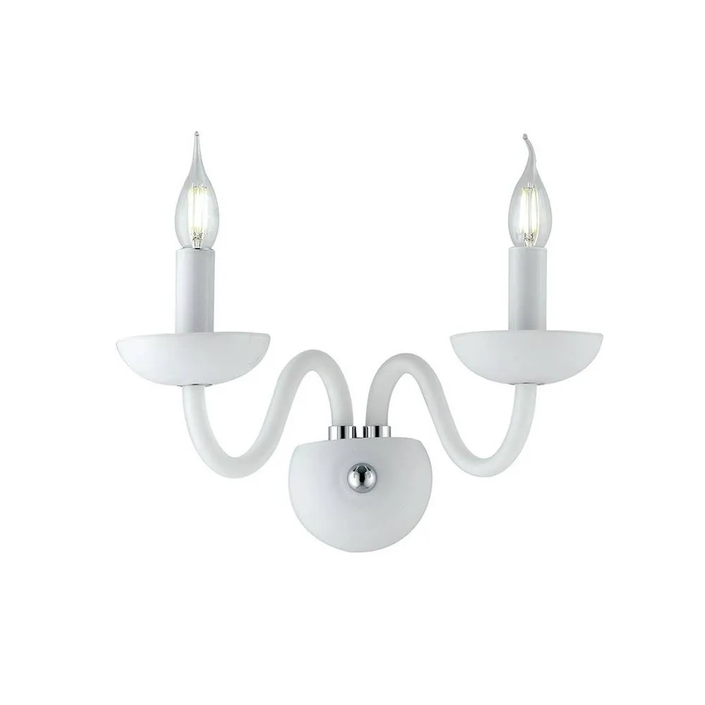 Netlighting ALFIERE Twin 2 Light Candle Wall Light White 37x26x23cm