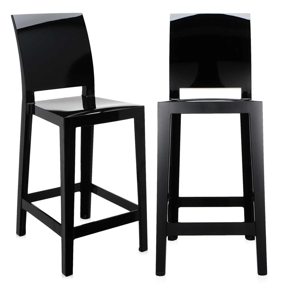 Pair of Kartell One More Please Counter Stools, Black