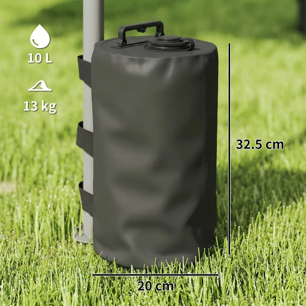 OUTSUNNY Set of 4 Gazebo Water Weights Bags, 500D Sand Weights, Black 3