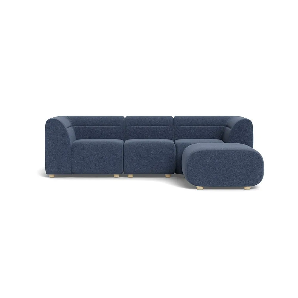 Heal's Lilli Right Hand Facing Corner Sofa Boucle Indigo Natural Beech Feet 1