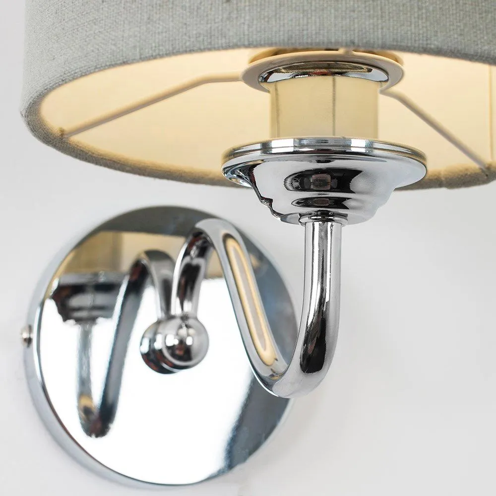 ValueLights Rocha Pair of Silver Indoor Wall Lights 4