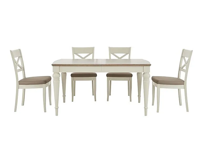 Annecy Large Extending Dining Table and 4 Cross Back Chairs