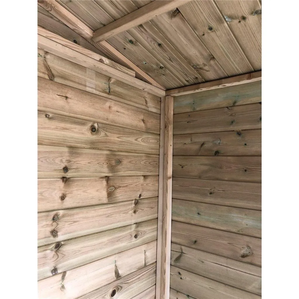 Marlborough 7 x 12 Reverse Pressure Treated Apex Summerhouse with Long Windows in Natural 4