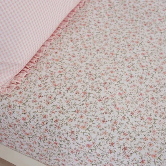Set of 2 Ditsy Blooms 100% Cotton Fitted Sheets 1