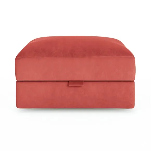 Hattie Matte Plush Velvet Storage Footstool 5