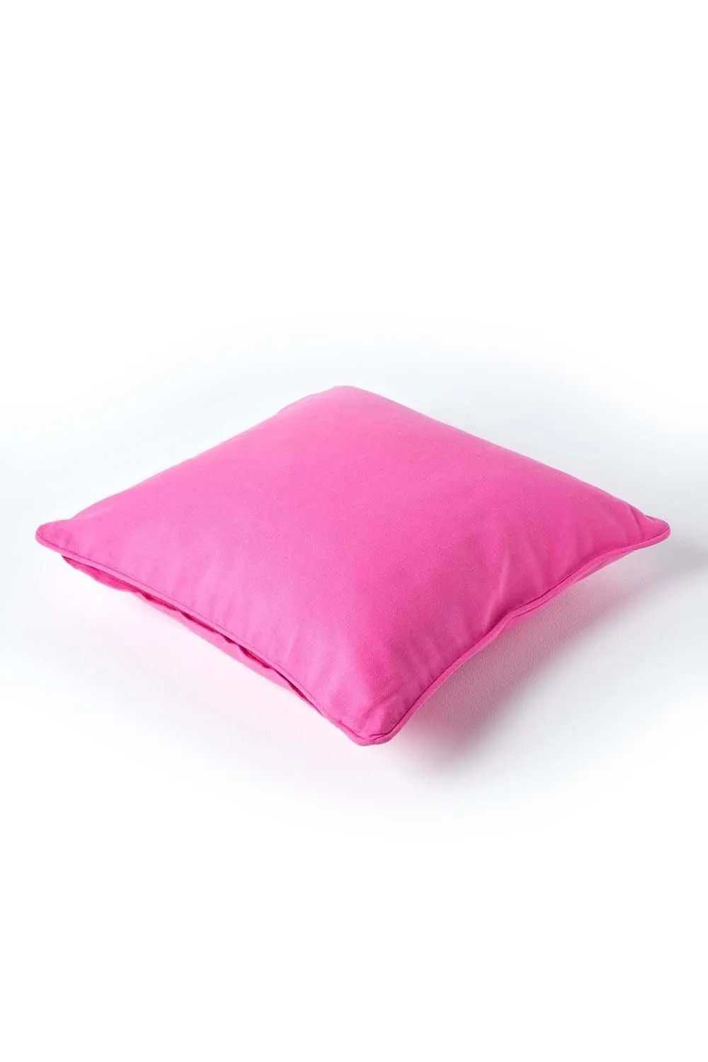 Homescapes Cotton Plain Cushion Cover in Cerise 3