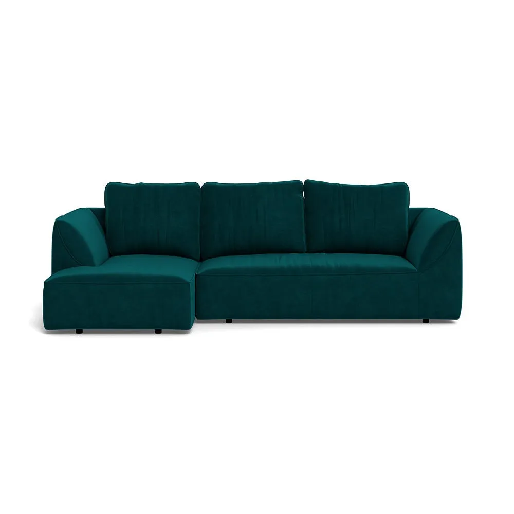 Heal's Morven Left Hand Facing Corner Chaise Sofa Smart Luxe Velvet Ocean 1