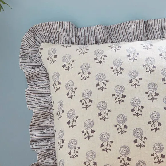 Lizzy Tile Frilled Square Cushion Cover 2