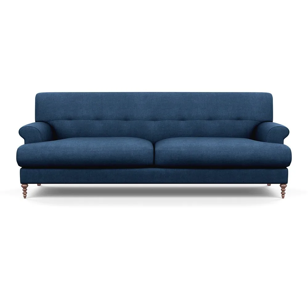 Scp Oscar 3 Seater Formal Sofa Capelo Linen-Cotton Ink Spot Walnut Feet 1