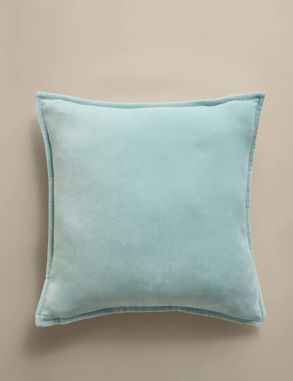 M&S Pure Cotton Velvet Cushion Aqua