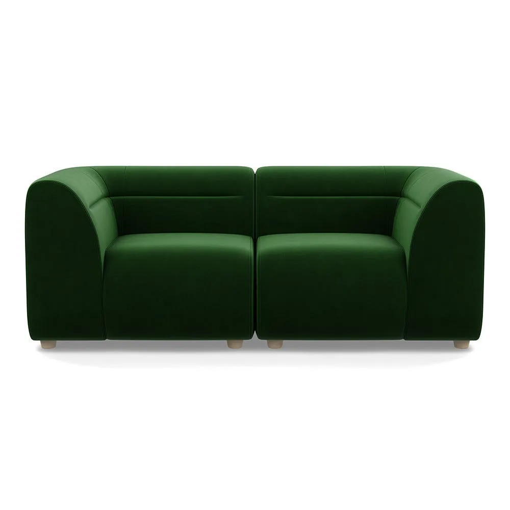 Heal's Lilli 2 Seater Sofa Smart Velvet Forest Natural Beech Feet 1