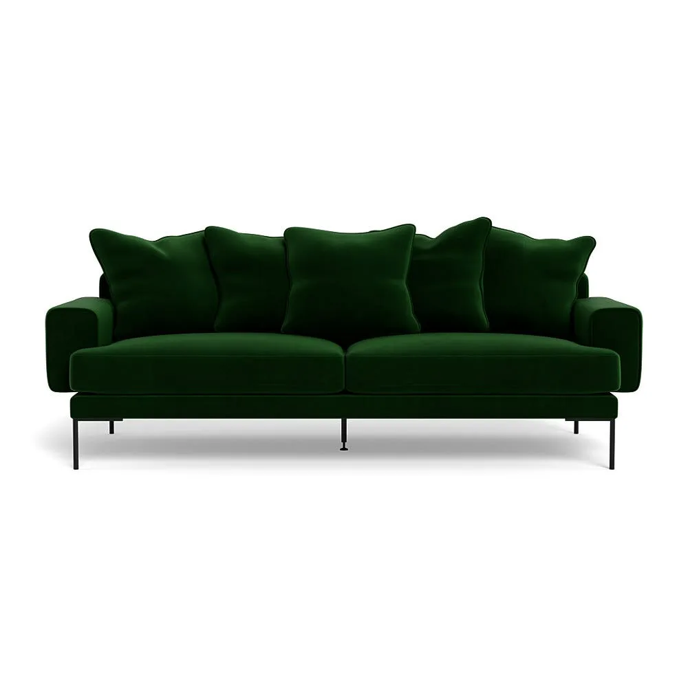 Heal's Torrington 4 Seater Sofa Smart Velvet Forest Black Feet 1