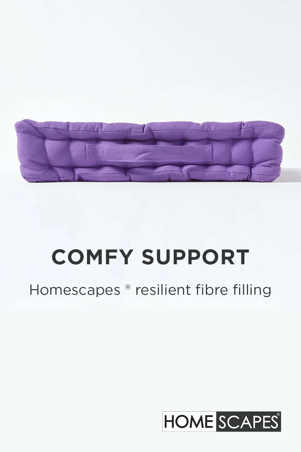 Homescapes Plain Cotton Floor Cushion in Purple 4