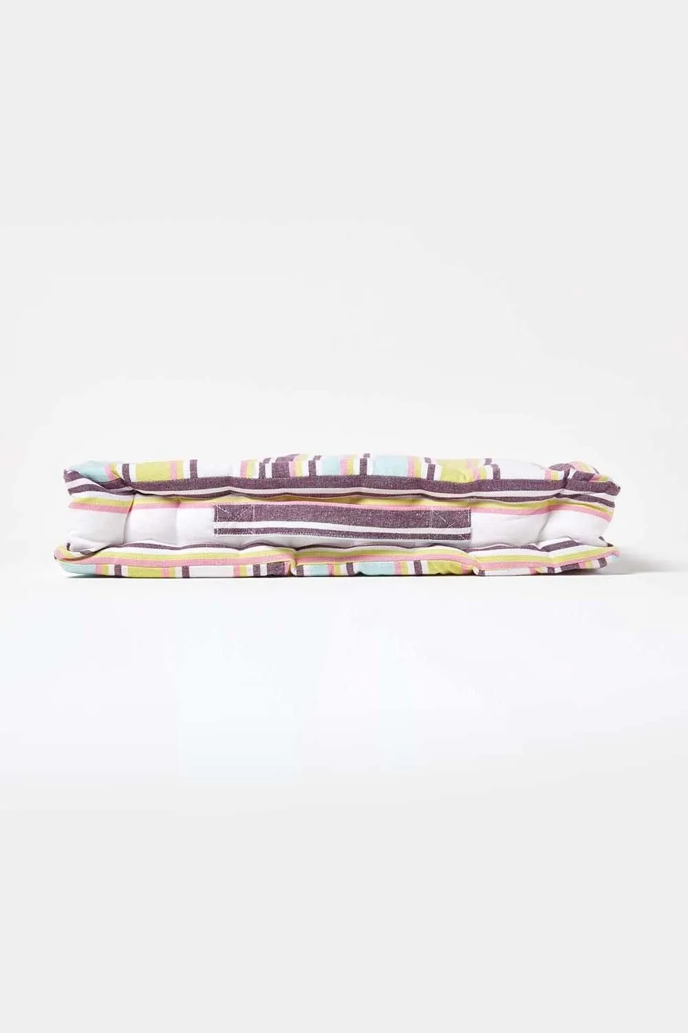 Homescapes Cotton Osaka Green Stripes Floor Cushion 5